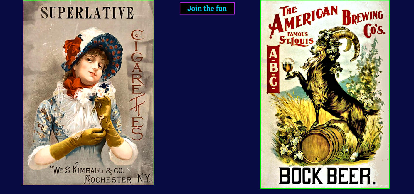 Cigarette and Beer Ads, 1890